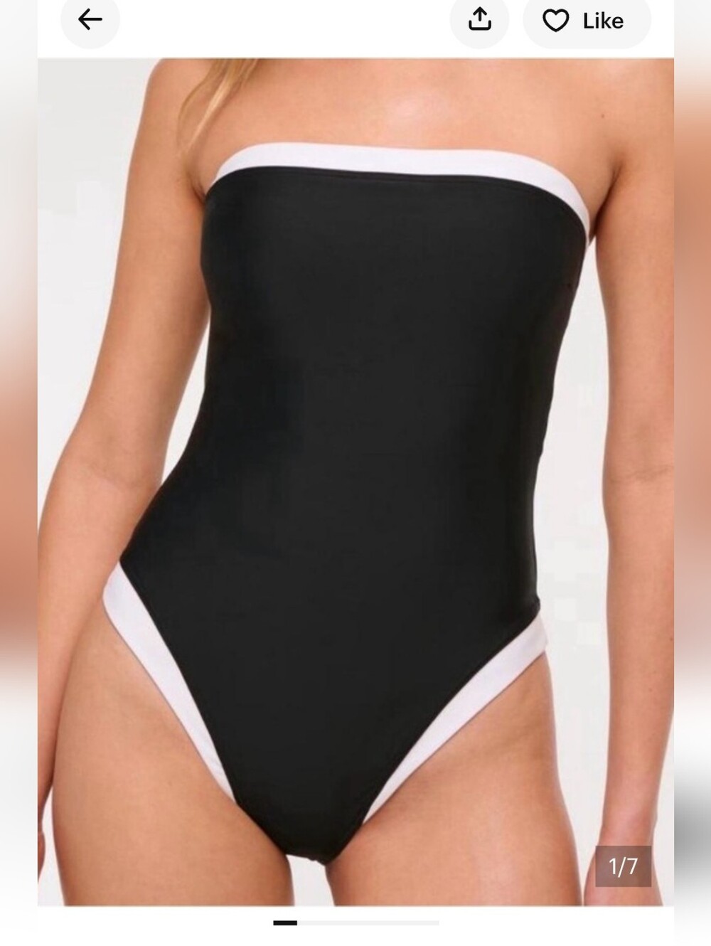 Abercrombie & Fitch Curve Love A&F Marina Strapless One-Piece Swimsuit A&F Blue